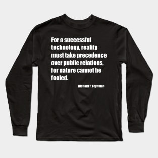 Feynman Successful Technology White Letters Long Sleeve T-Shirt